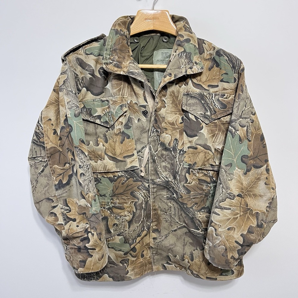 Vintage M-65 Field Coat Jacket Oak Real Tree Camouflage Size M Hunting Military